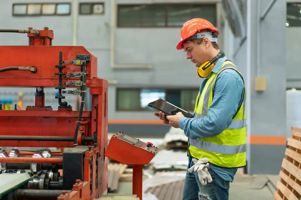 Mechaniker vor Machine-Wartung-MKI Industrieservice