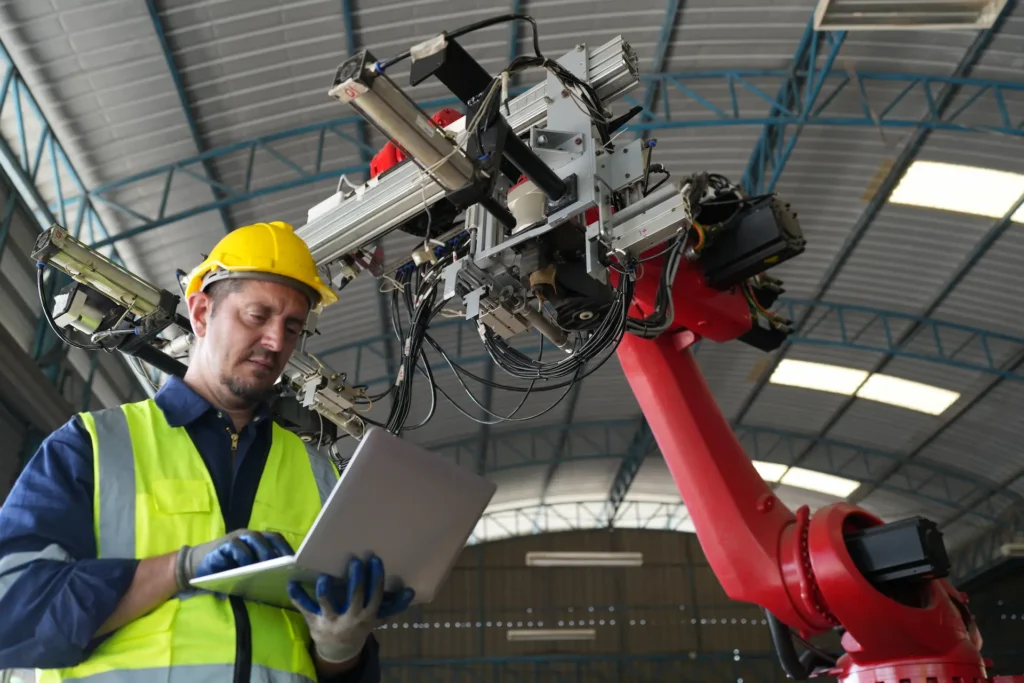 Mitarbeiter bei Wartungsarbeiten-MKI Industrieservice